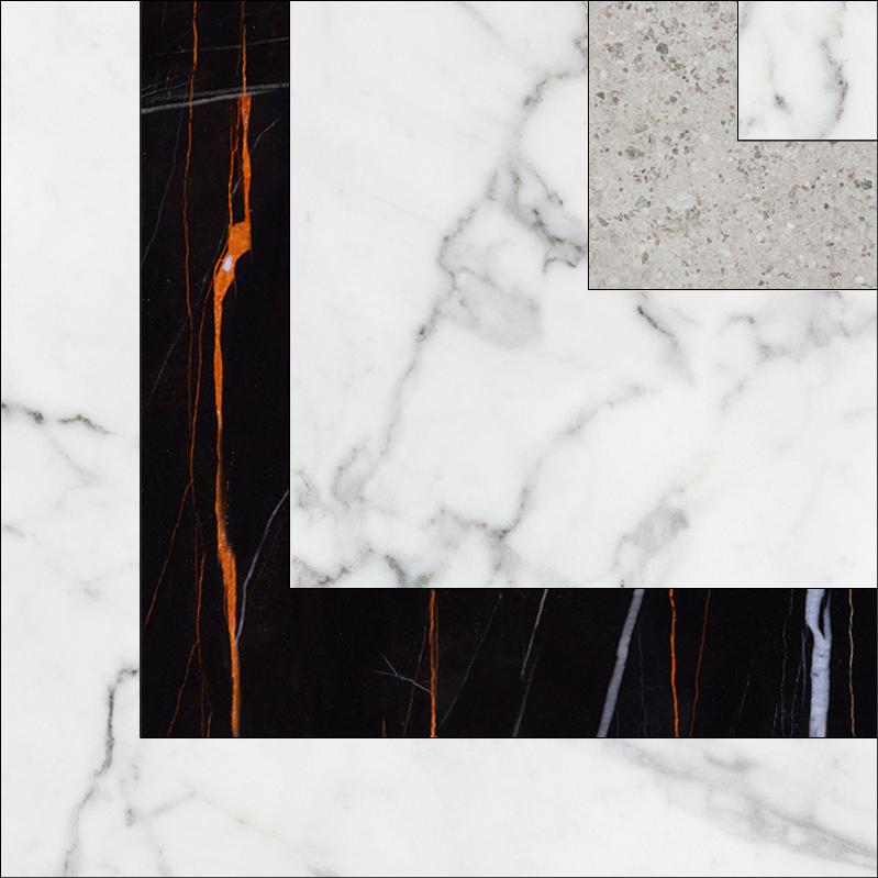 K-1000/MR/t01-cut Marble Trend (Марбл Тренд) Carrara (Каррара) 100x100 матовый белый декор