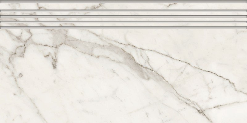 K-1000/LR/st01 Marble Trend (Марбл Тренд) Carrara (Каррара) 294x600 лаппатированная белая ступень
