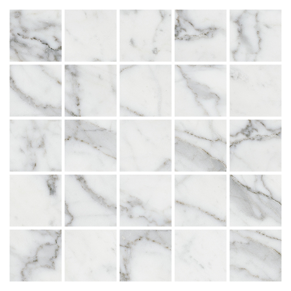 K-1000/LR/m14 Marble Trend (Марбл Тренд) Carrara (Каррара) 307x307 лаппатированная белая мозаика