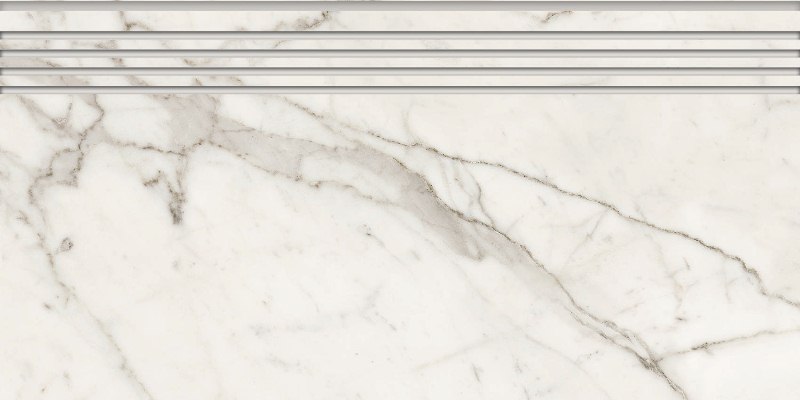 K-1000/MR/st01 Marble Trend (Марбл Тренд) Carrara (Каррара) 294x600 матовая белая ступень