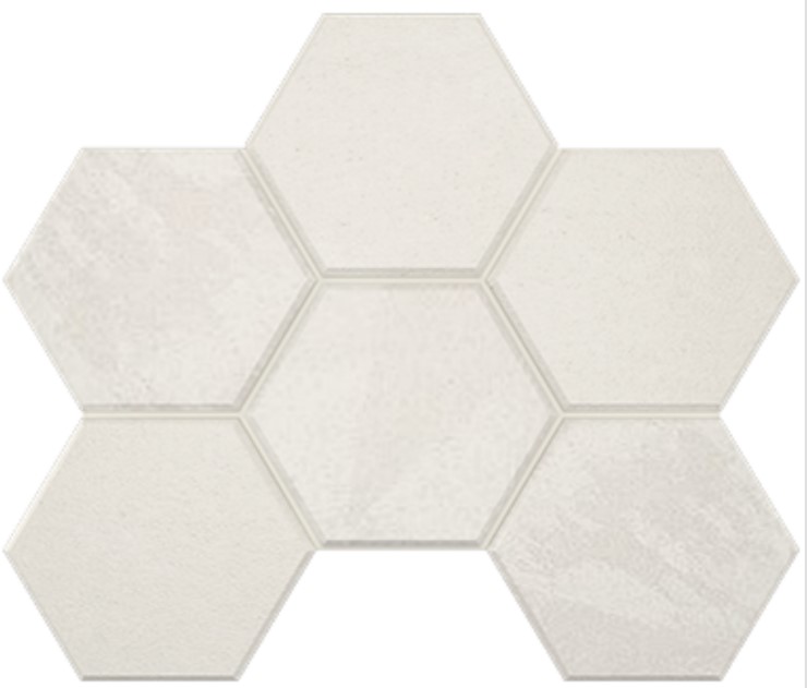 LN00/TE00 Luna White Hexagon 250x285 неполированный белый мозаика